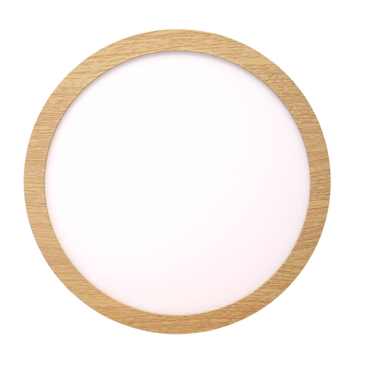 Luminaria Led Ultrafina Redonda diámetro 23cms 24W color Madera
