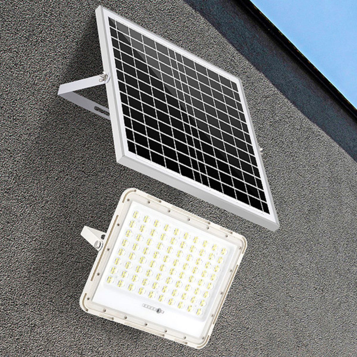 Reflector Led Solar 100w C/ Panel Solar Control Remoto