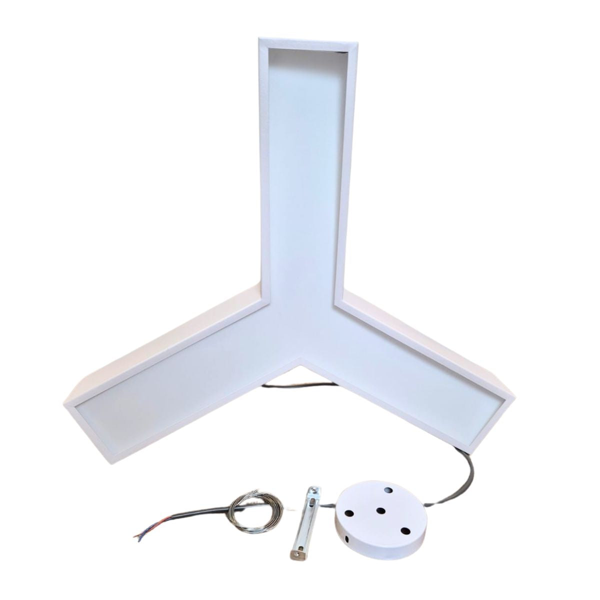 Luminaria Led colgante moderna Y, luz cálida 20w