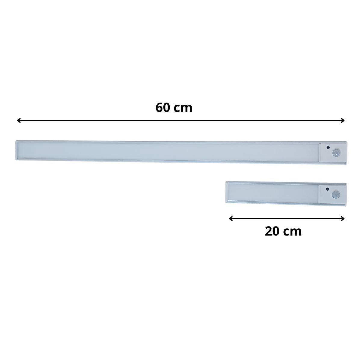 Luz Barra Led 60cms , sensor de movimiento, recargable USB, 3 colores para armario, cocina