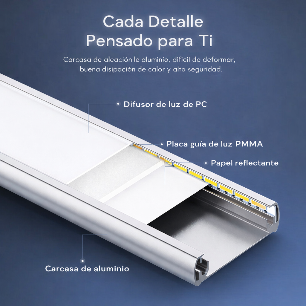 Luz Barra Led 50cms , sensor de movimiento, recargable USB, 5 tonos de luz,  para armario, cocina, escritorios - imagen 4