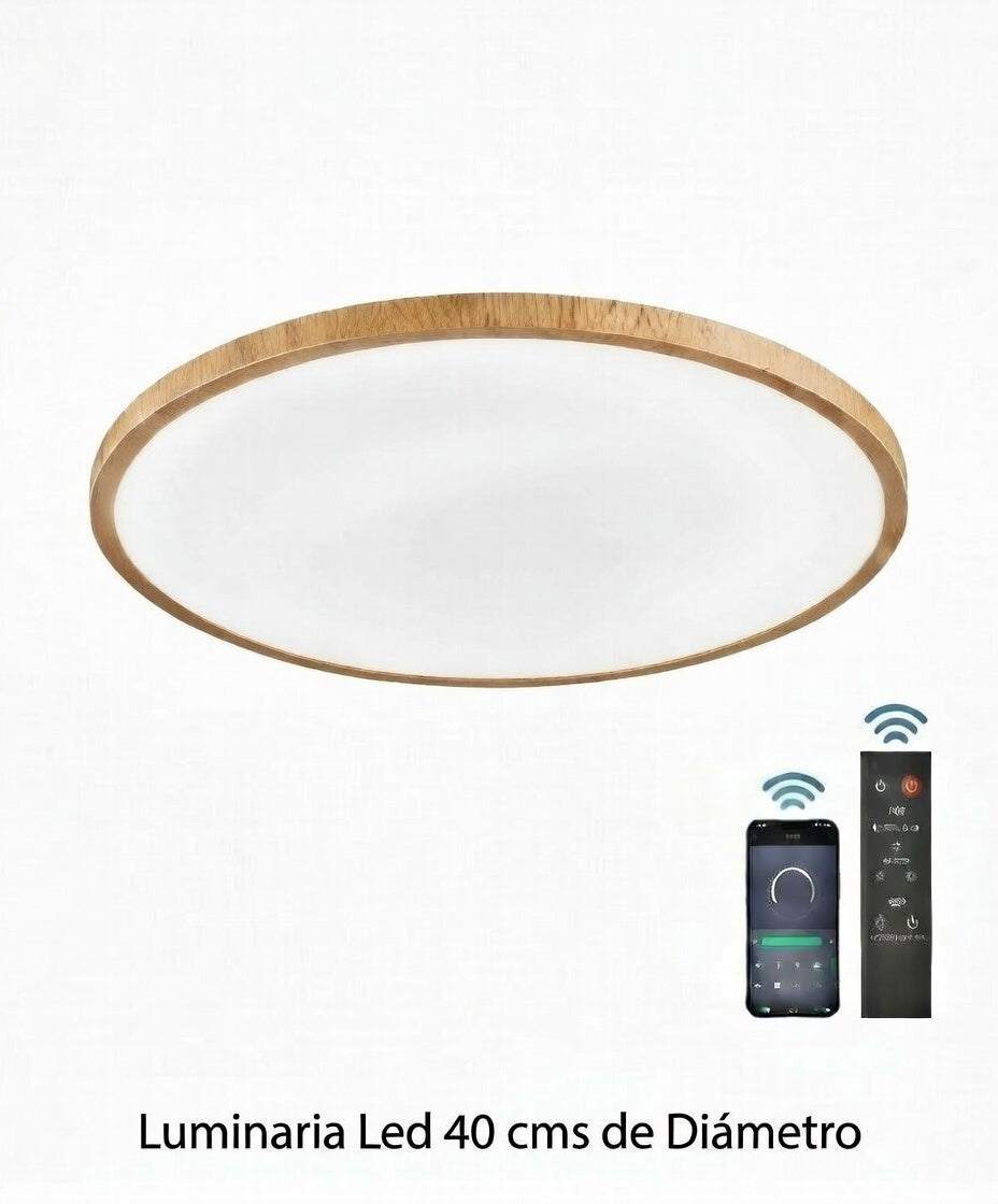 Luminaria Led Ultrafina Redonda diÃ¡metro 40cms 38W con control y conexiÃ³n Bluetooth