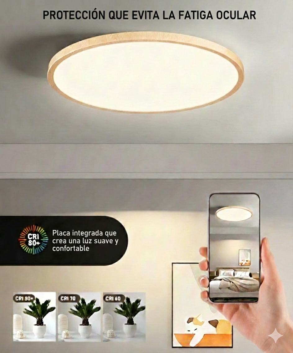 Luminaria Led Ultrafina Redonda diÃ¡metro 40cms 38W con control y conexiÃ³n Bluetooth - imagen 3