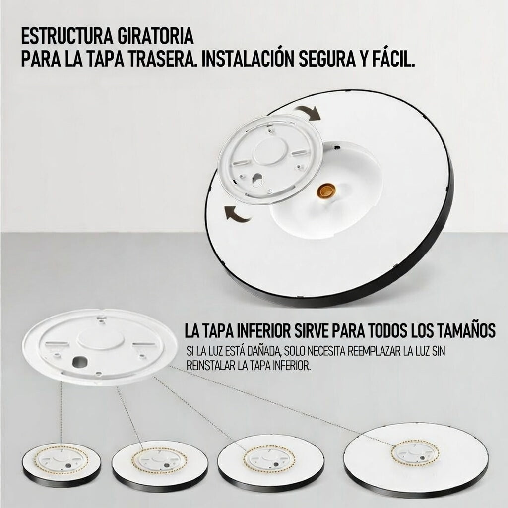 Luminaria Led Ultrafina Redonda diÃ¡metro 30cms 28W con control y conexiÃ³n Bluetooth - imagen 6