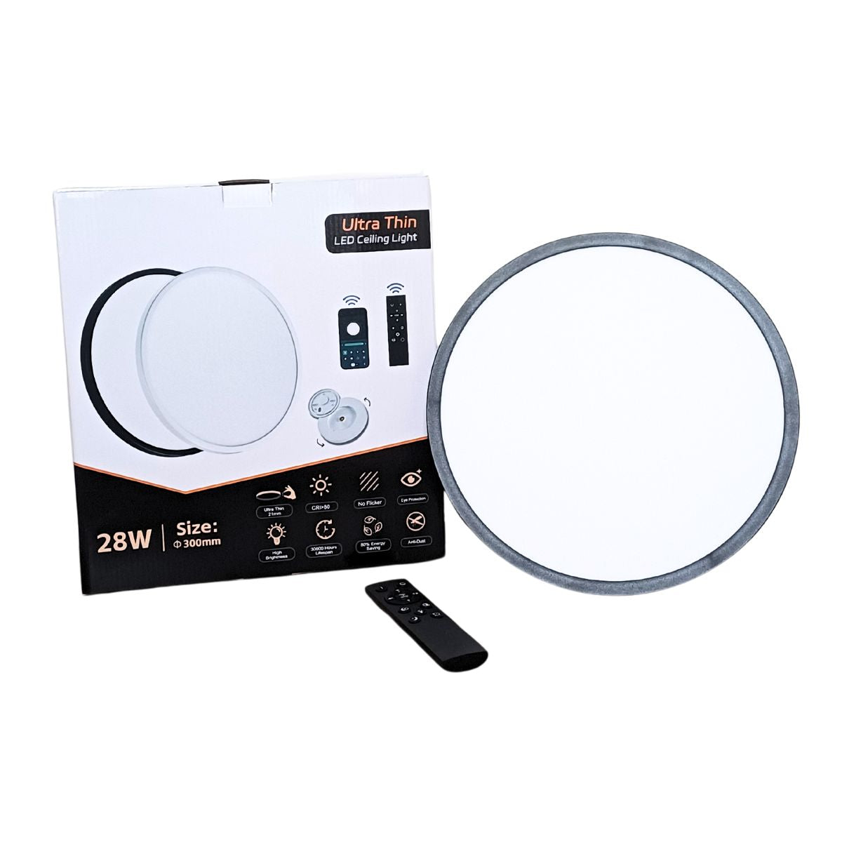 Luminaria Led Ultrafina Redonda diámetro 30cms 28W con conexión Bluetooth