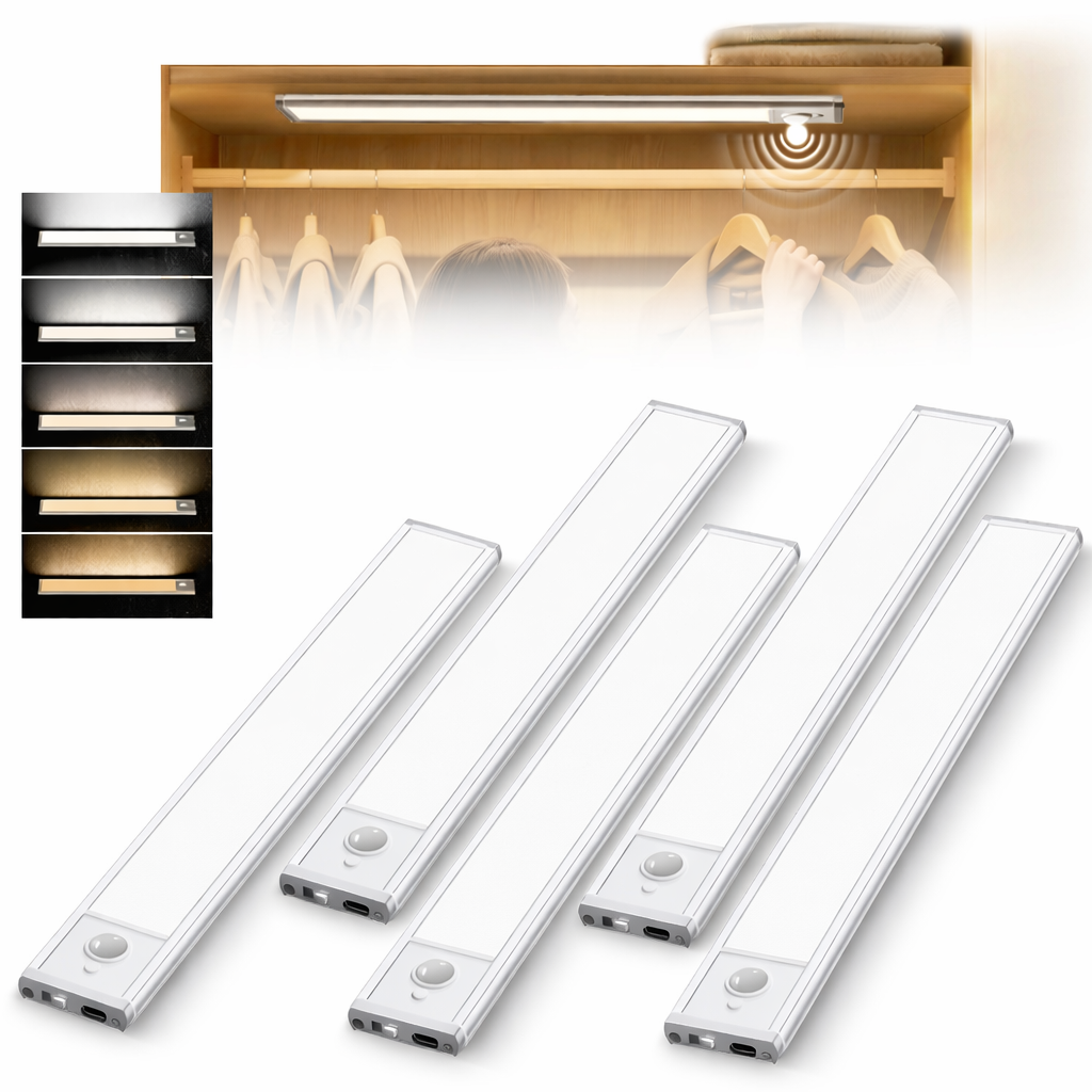 Luz Barra Led 50cms , sensor de movimiento, recargable USB, 5 tonos de luz,  para armario, cocina, escritorios - imagen 2
