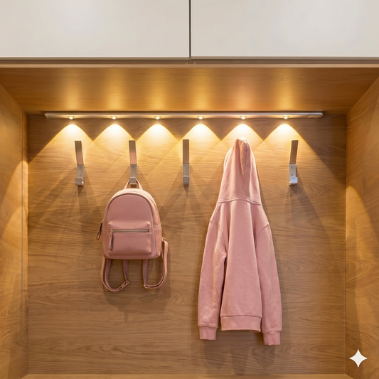 Barra Led 80cms, 6 spots de luz , sensor de movimiento, recargable USB, 5 tonos de luz,  para armario, cocina, escritorios