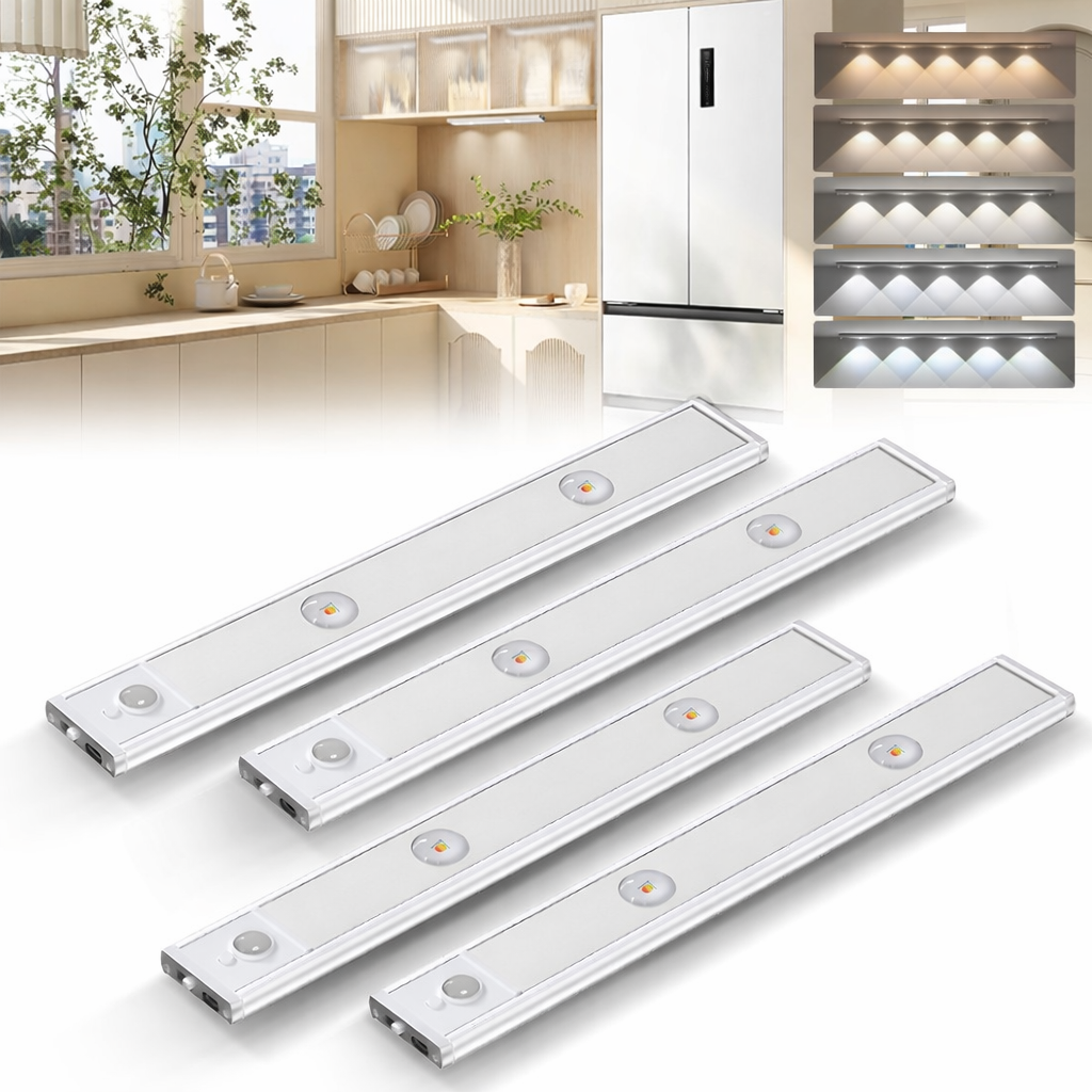 Barra Led 80cms, 6 spots de luz , sensor de movimiento, recargable USB, 5 tonos de luz,  para armario, cocina, escritori - imagen 3
