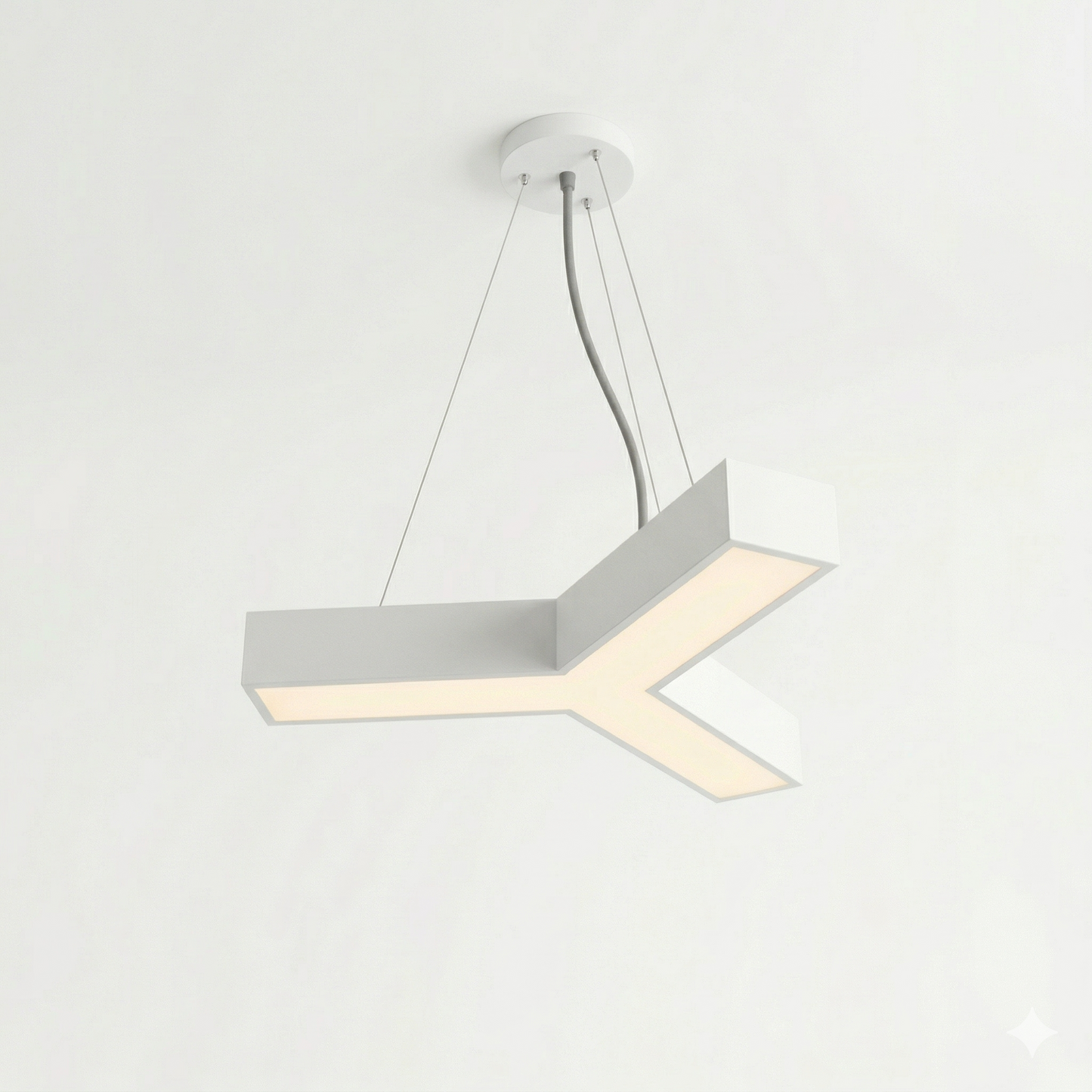 Luminaria Led colgante moderna Y, luz cÃ¡lida 20w