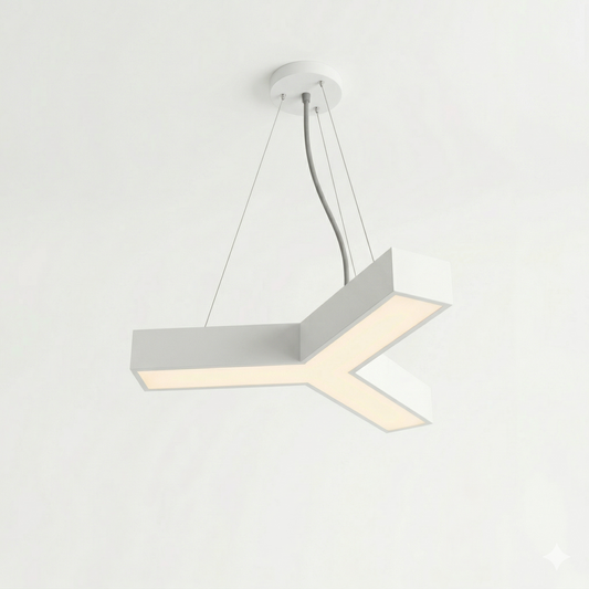 Luminaria Led colgante moderna Y, luz cÃ¡lida 20w