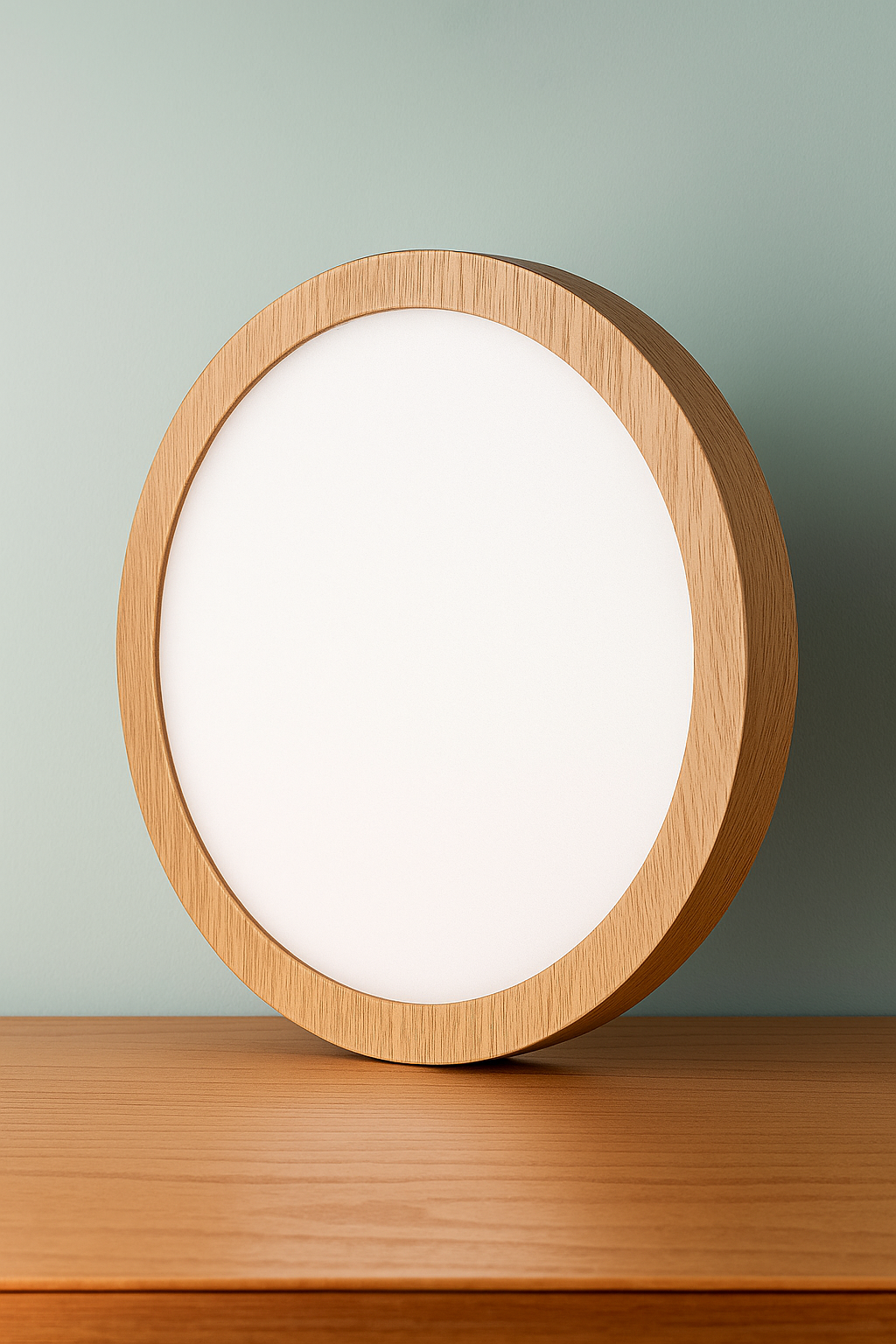 Luminaria Led Ultrafina Redonda diÃ¡metro 23cms 24W color Madera