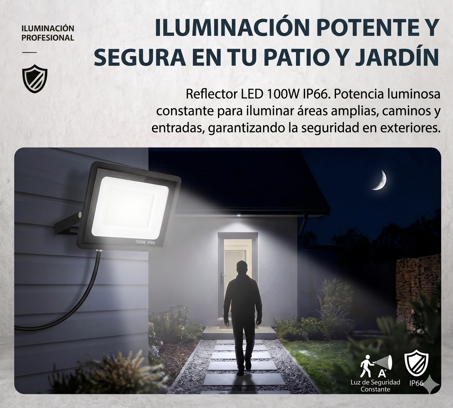 Reflector Led 100w Luz Fria Exterior 220v