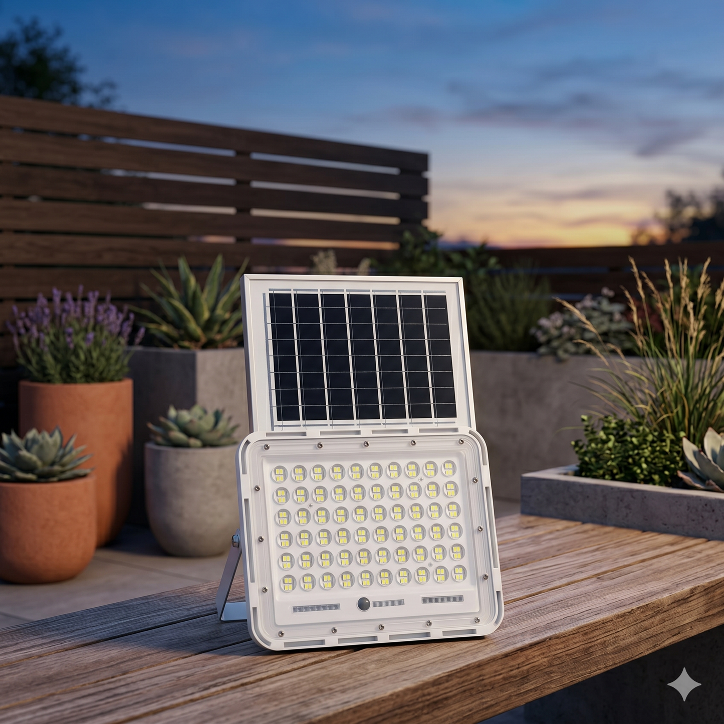 Reflector Led Solar 100w C/ Panel Solar Control Remoto